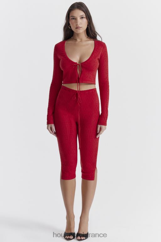 House of CB Abigail - Pantalon capri en maille cerise N888H860 vêtements