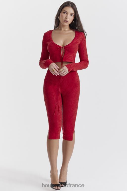 House of CB Abigail - Pantalon capri en maille cerise N888H860 vêtements