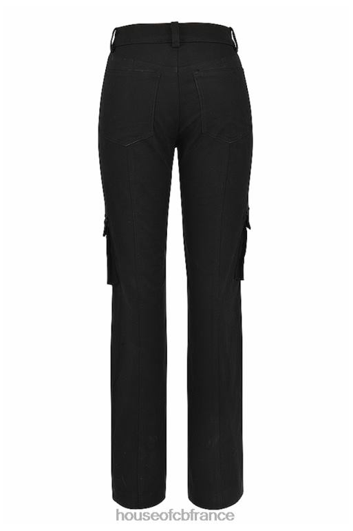 House of CB Breanna - Pantalon cargo noir à lacets N888H957 vêtements