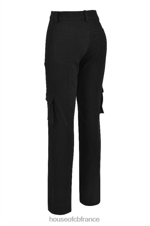 House of CB Breanna - Pantalon cargo noir à lacets N888H957 vêtements