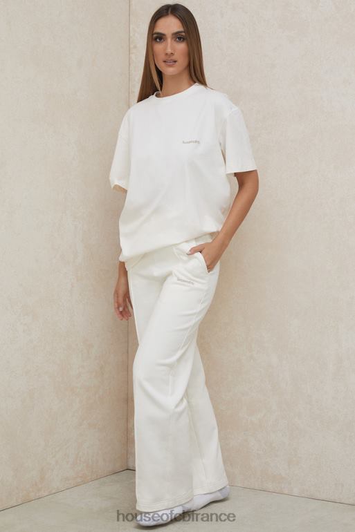 House of CB Dina - Pantalon de survêtement coupe droite blanc cassé N888H1002 vêtements