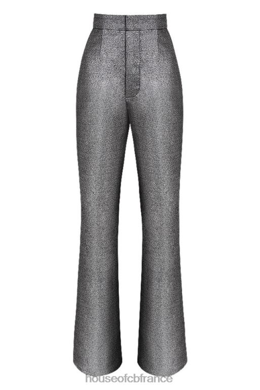 House of CB Jas - Pantalon évasé argenté N888H992 vêtements