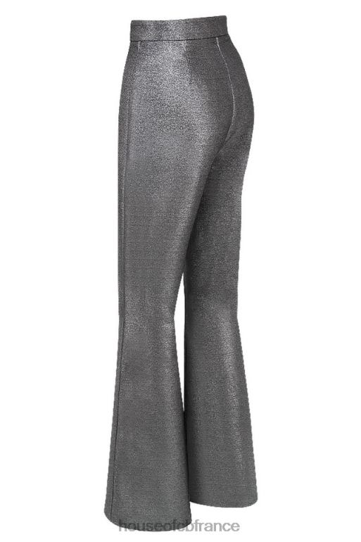 House of CB Jas - Pantalon évasé argenté N888H992 vêtements