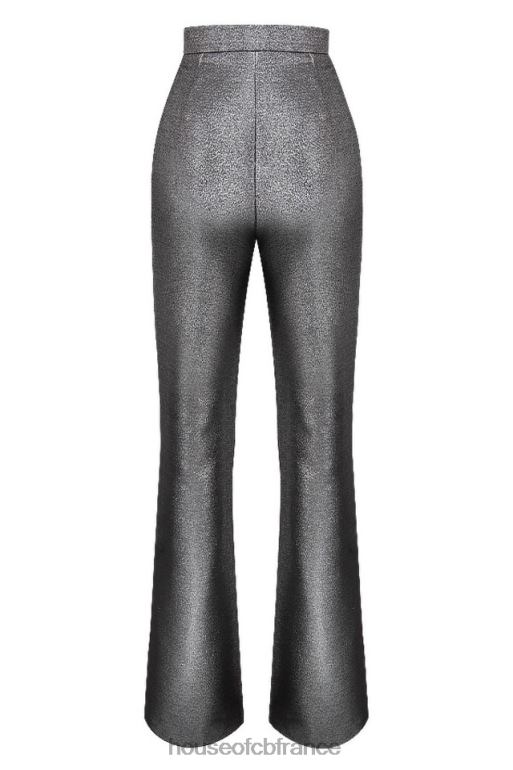 House of CB Jas - Pantalon évasé argenté N888H992 vêtements