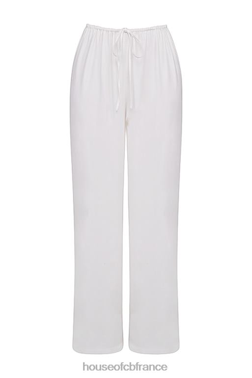 House of CB Pantalon Cleo en lin mélangé ivoire N888H863 vêtements