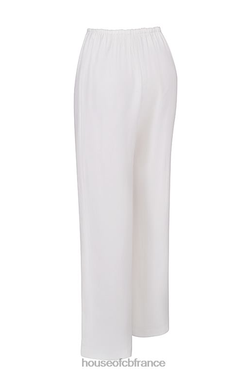 House of CB Pantalon Cleo en lin mélangé ivoire N888H863 vêtements