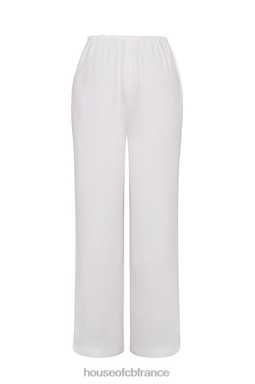 House of CB Pantalon Cleo en lin mélangé ivoire N888H863 vêtements