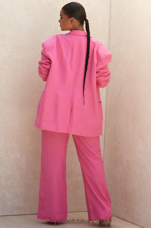 House of CB Pantalon en lin mélangé rose Andreia N888H1018 vêtements