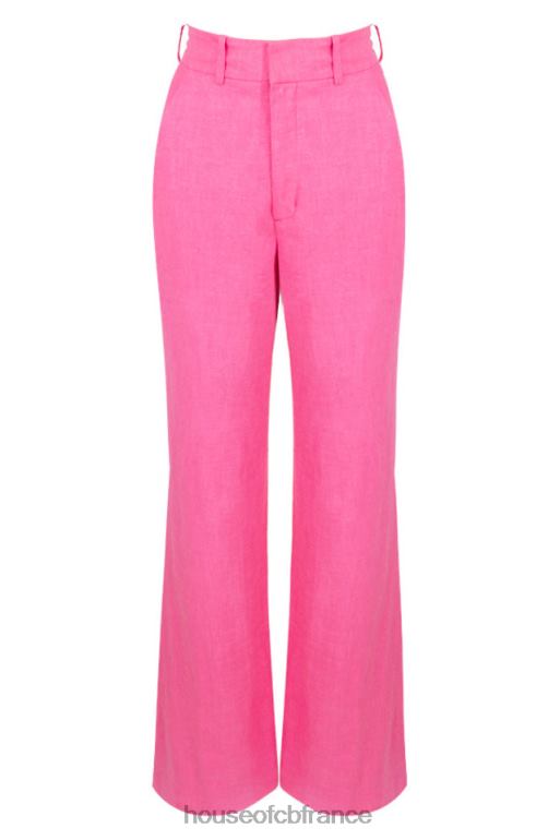 House of CB Pantalon en lin mélangé rose Andreia N888H1018 vêtements