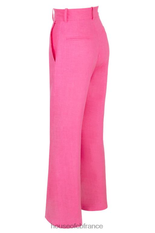 House of CB Pantalon en lin mélangé rose Andreia N888H1018 vêtements