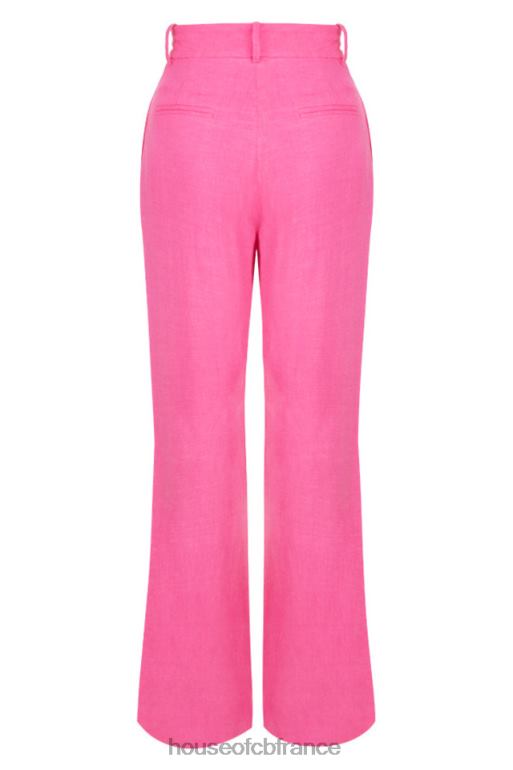 House of CB Pantalon en lin mélangé rose Andreia N888H1018 vêtements