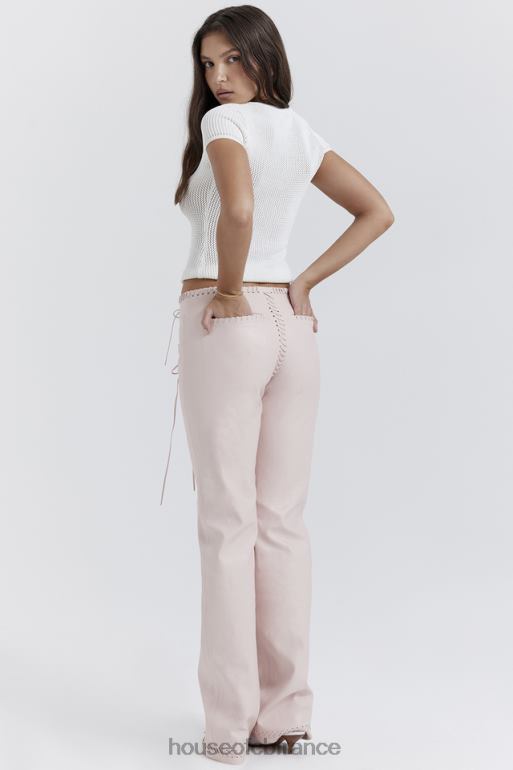 House of CB Pantalon à lacets en cuir vegan pêche Elliot N888H844 vêtements