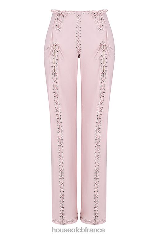 House of CB Pantalon à lacets en cuir vegan pêche Elliot N888H844 vêtements