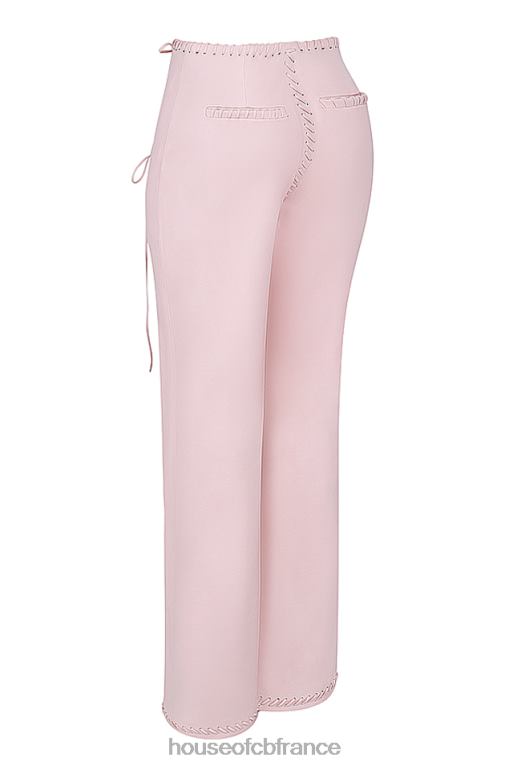 House of CB Pantalon à lacets en cuir vegan pêche Elliot N888H844 vêtements