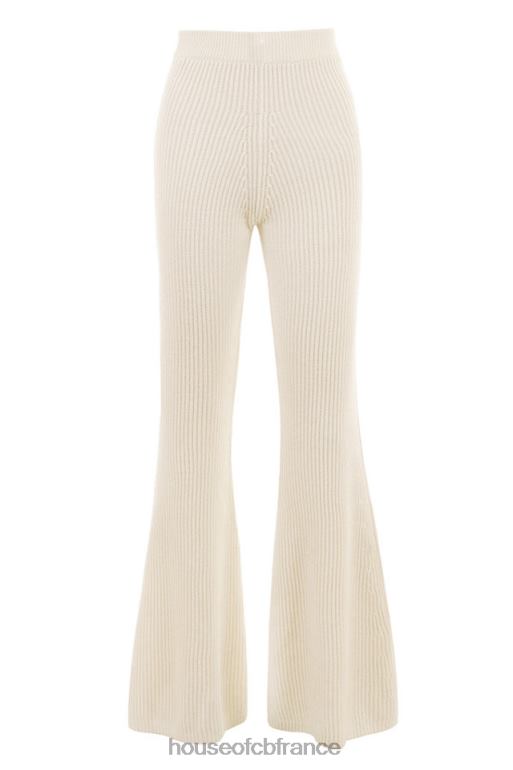 House of CB Rodelle - Pantalon en maille côtelée épaisse crème N888H989 vêtements