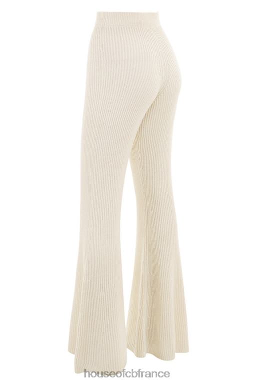 House of CB Rodelle - Pantalon en maille côtelée épaisse crème N888H989 vêtements