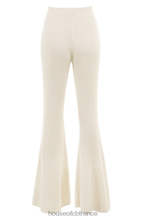 House of CB Rodelle - Pantalon en maille côtelée épaisse crème N888H989 vêtements