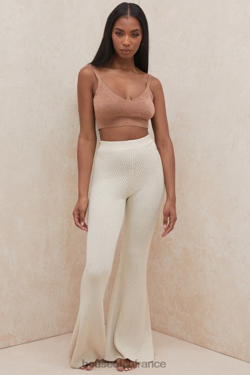 House of CB Rodelle - Pantalon en maille côtelée épaisse crème N888H989 vêtements