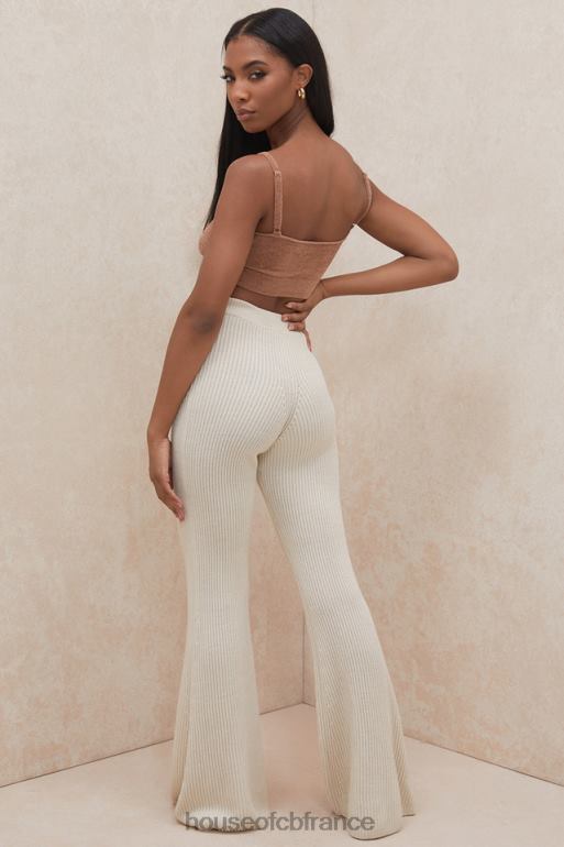 House of CB Rodelle - Pantalon en maille côtelée épaisse crème N888H989 vêtements
