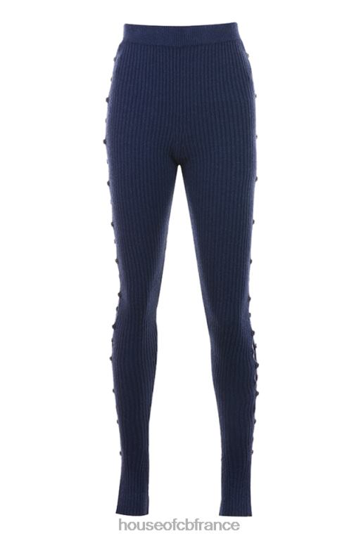 House of CB appartenir - pantalon en maille côtelée bleu marine N888H952 vêtements