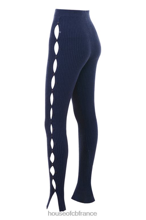 House of CB appartenir - pantalon en maille côtelée bleu marine N888H952 vêtements