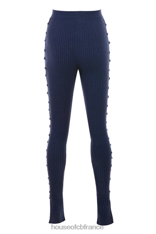 House of CB appartenir - pantalon en maille côtelée bleu marine N888H952 vêtements