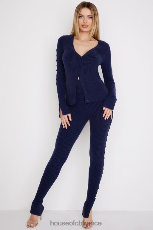 House of CB appartenir - pantalon en maille côtelée bleu marine N888H952 vêtements