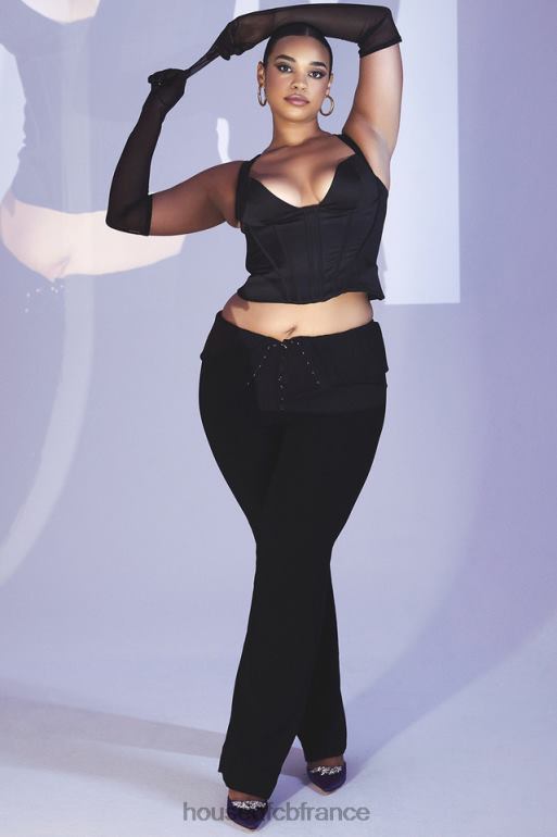 House of CB ava pantalon noir plié sur le devant N888H956 vêtements