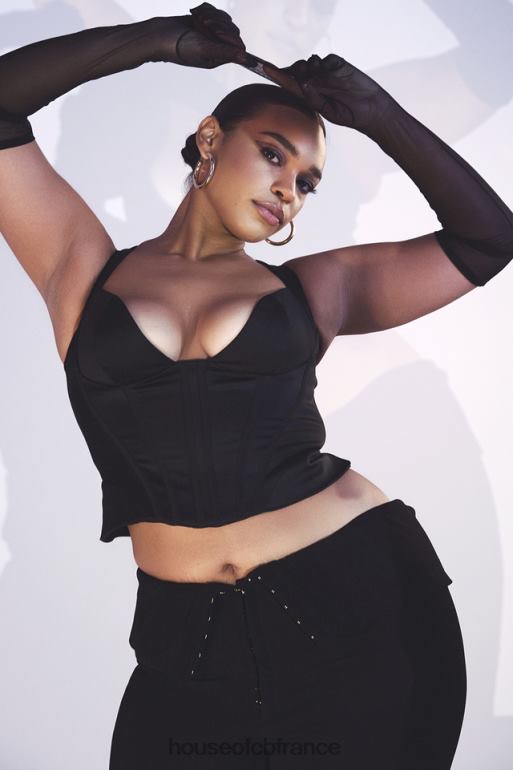 House of CB ava pantalon noir plié sur le devant N888H956 vêtements