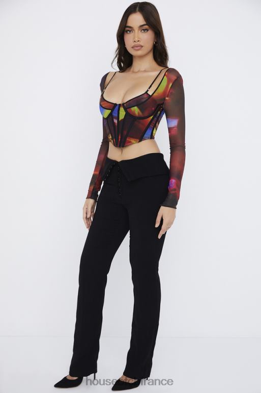 House of CB ava pantalon noir plié sur le devant N888H956 vêtements