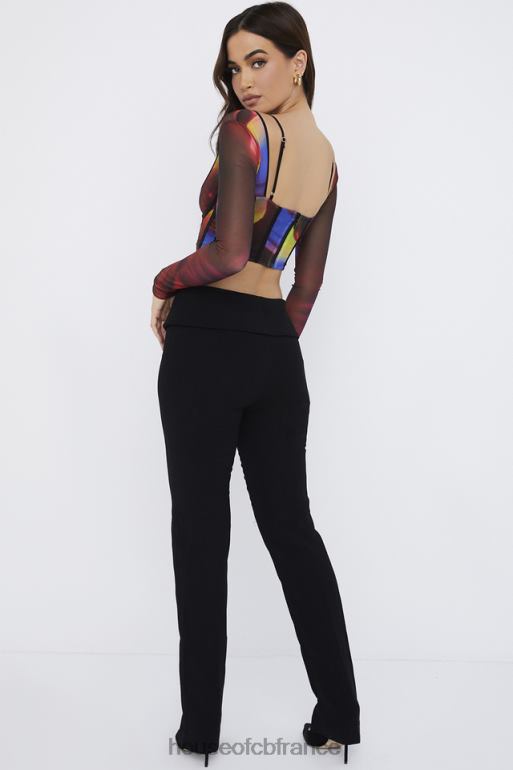 House of CB ava pantalon noir plié sur le devant N888H956 vêtements