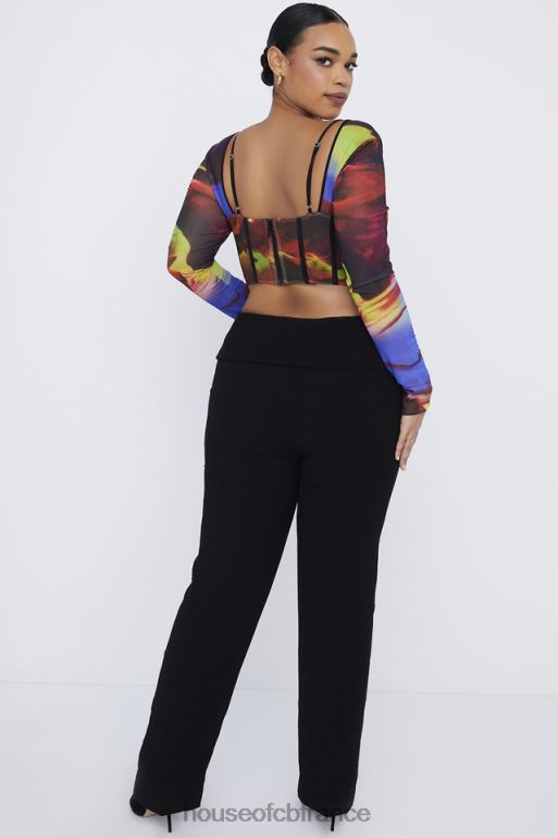 House of CB ava pantalon noir plié sur le devant N888H956 vêtements