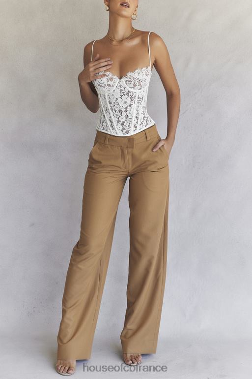 House of CB pantalon ajusté décontracté cameron caramel N888H907 vêtements