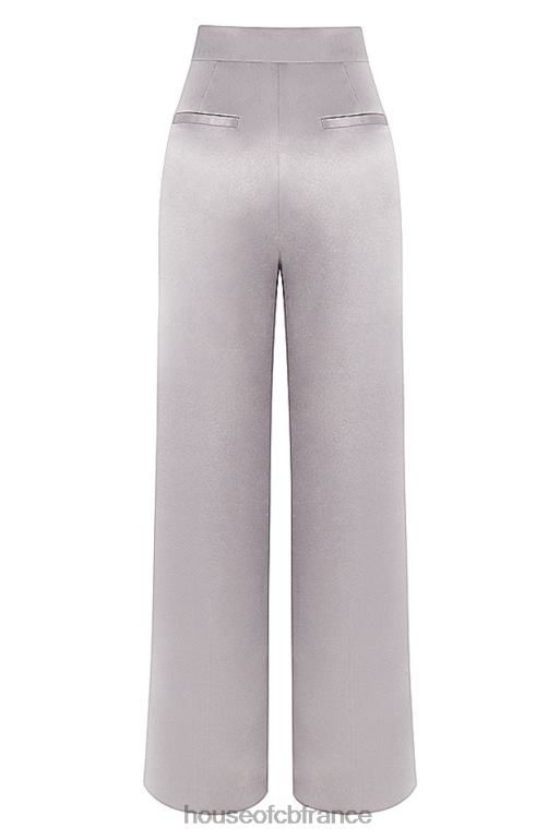 House of CB pantalon alivia en satin gris N888H917 vêtements