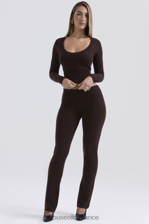 House of CB pantalon ama en cachemire mélangé chocolat N888H826 vêtements