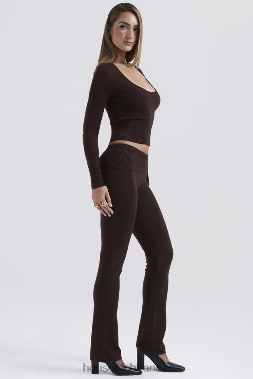 House of CB pantalon ama en cachemire mélangé chocolat N888H826 vêtements