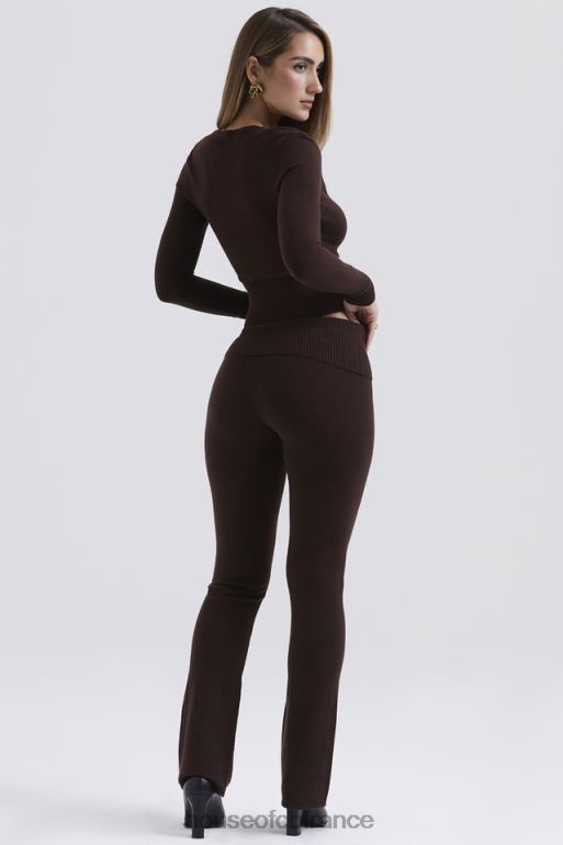 House of CB pantalon ama en cachemire mélangé chocolat N888H826 vêtements