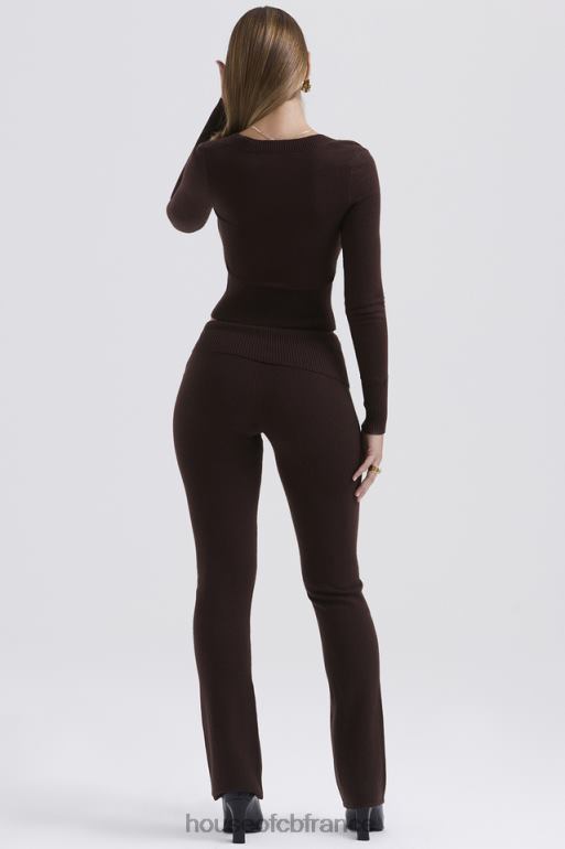 House of CB pantalon ama en cachemire mélangé chocolat N888H826 vêtements