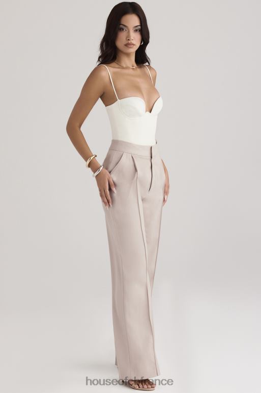 House of CB pantalon ample beige alivia N888H926 vêtements