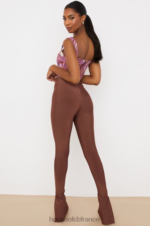 House of CB pantalon bandage taille haute chocolat gloriette N888H966 vêtements