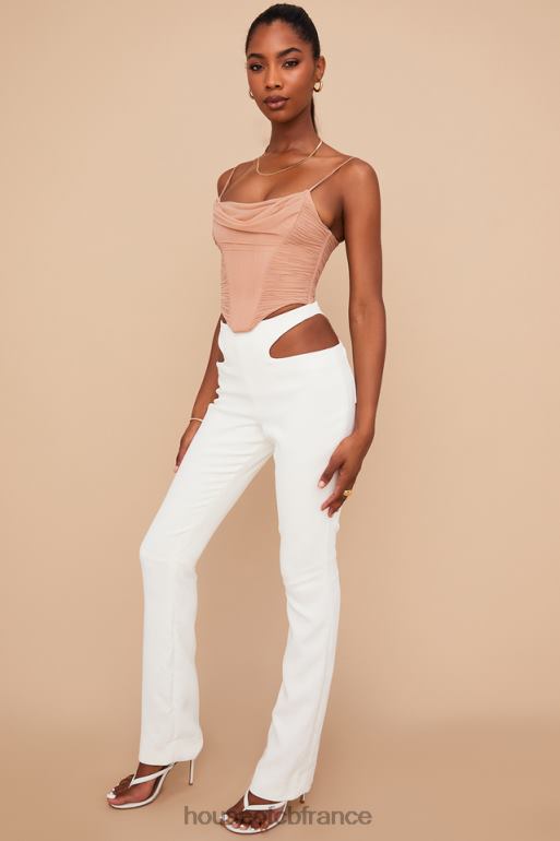 House of CB pantalon à découpes en crêpe blanc osaka N888H960 vêtements