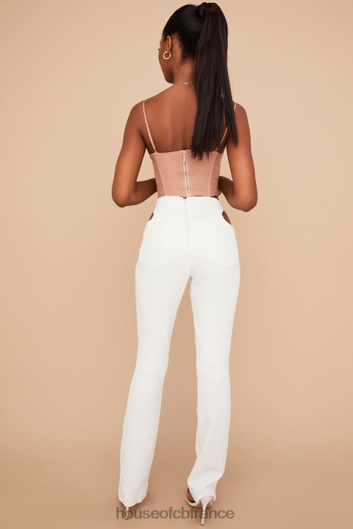 House of CB pantalon à découpes en crêpe blanc osaka N888H960 vêtements