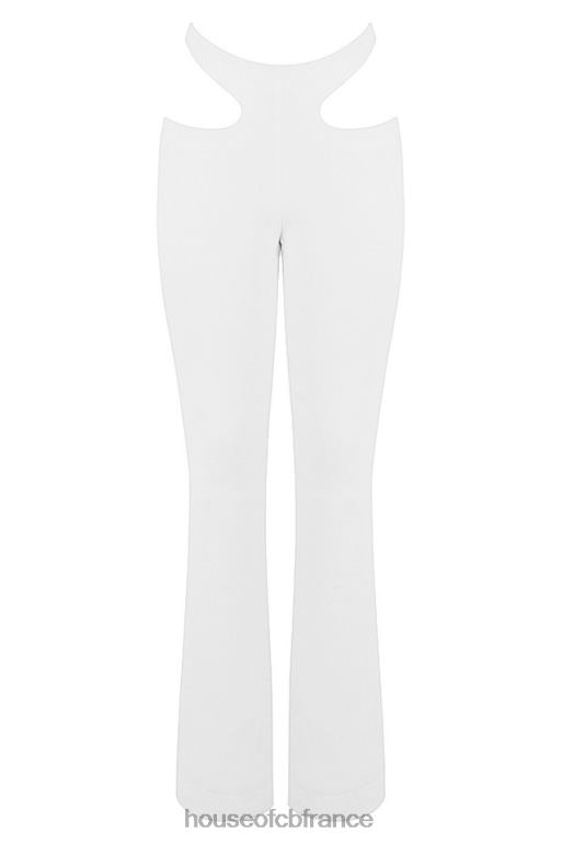 House of CB pantalon à découpes en crêpe blanc osaka N888H960 vêtements