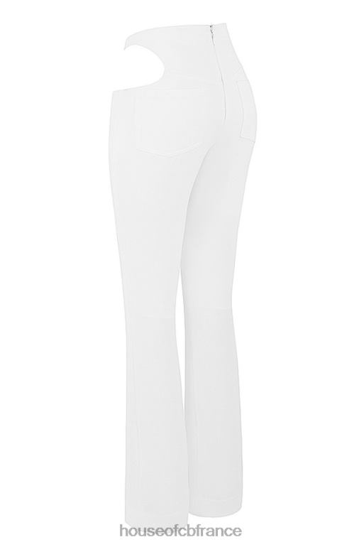 House of CB pantalon à découpes en crêpe blanc osaka N888H960 vêtements