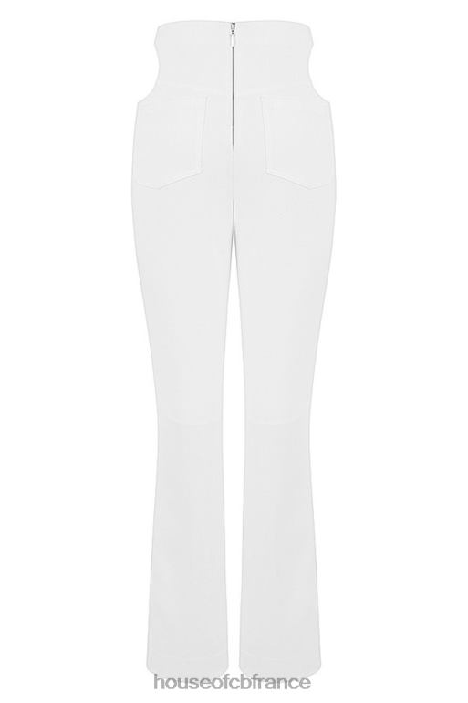 House of CB pantalon à découpes en crêpe blanc osaka N888H960 vêtements