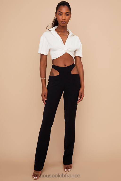 House of CB pantalon à découpes en crêpe noir osaka N888H961 vêtements