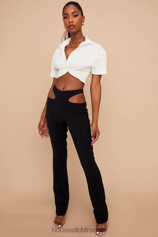 House of CB pantalon à découpes en crêpe noir osaka N888H961 vêtements