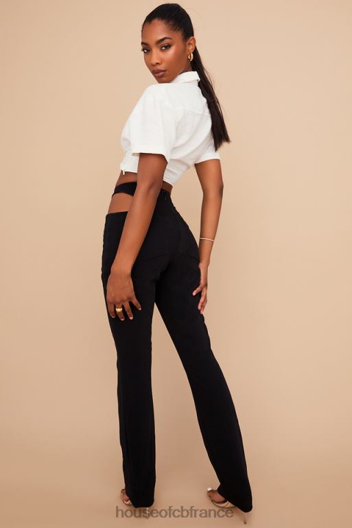 House of CB pantalon à découpes en crêpe noir osaka N888H961 vêtements