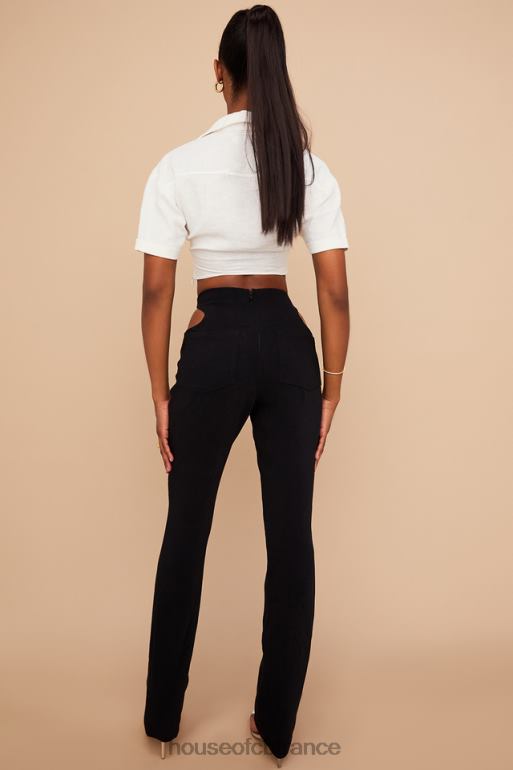 House of CB pantalon à découpes en crêpe noir osaka N888H961 vêtements