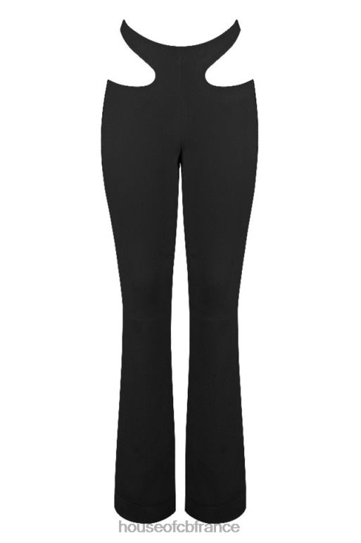 House of CB pantalon à découpes en crêpe noir osaka N888H961 vêtements